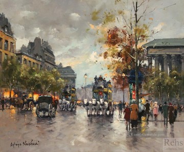 Antoine Blanchard Omnibus auf der Place de la Madeleine Ölgemälde